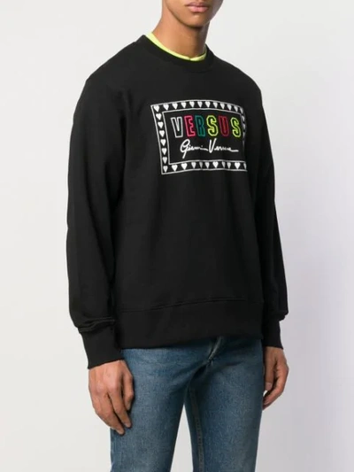 Shop Versus Logo Print Sweatshirt In Black