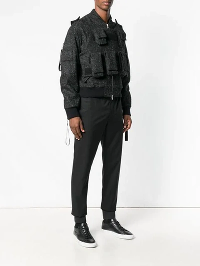 Shop Matthew Miller Barric Wool Bomber Jacket In Black Multi