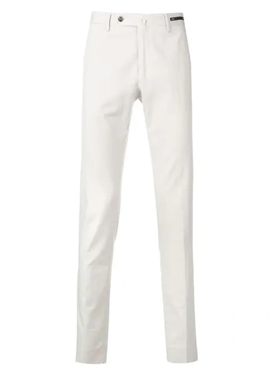 Shop Pt01 Slim Fit Beige Trousers In Neutrals