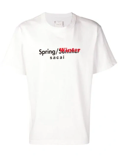 Shop Sacai Spring/winter Print T-shirt In White