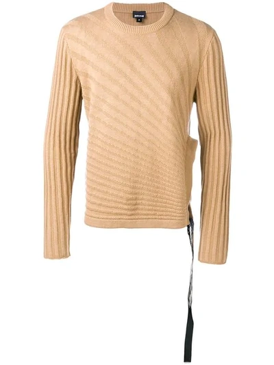 Shop Just Cavalli Patterned Split Hem Sweater In Neutrals