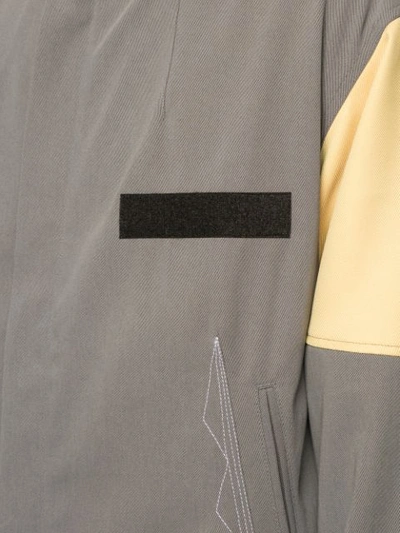 Shop Kiko Kostadinov Contrast Panel Hoodie In Grey