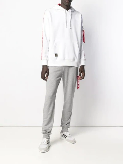 Shop Alpha Industries Side Stripe Hoodie In White