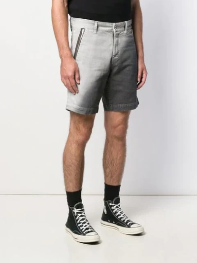 Shop Diesel Red Tag Gradient Denim Shorts - Grey