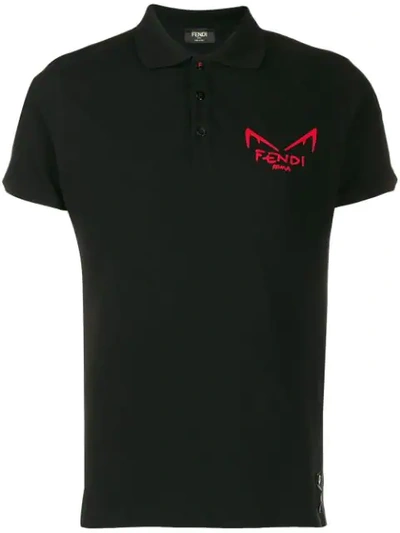 Shop Fendi Bag Bugs Polo Shirt In Black