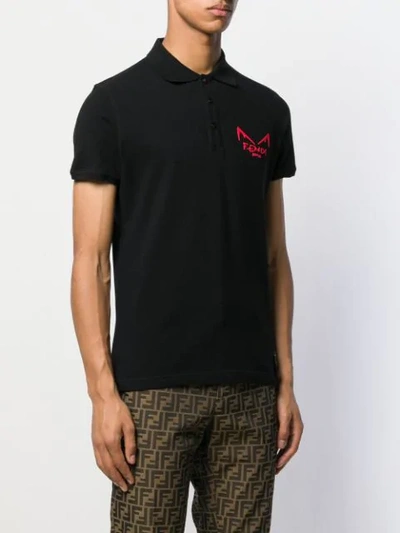 Shop Fendi Bag Bugs Polo Shirt In Black