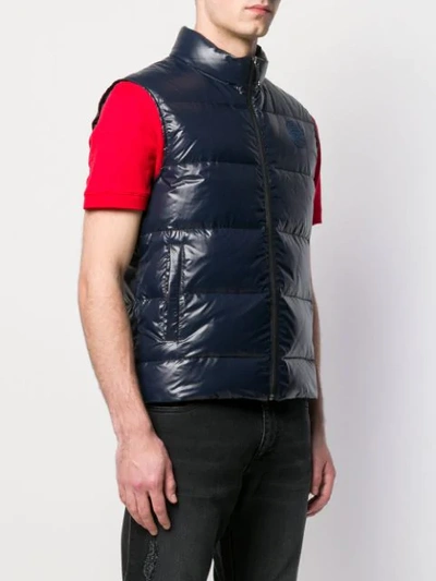 BILLIONAIRE PADDED HIGH NECK GILET - 蓝色