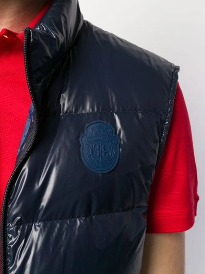 BILLIONAIRE PADDED HIGH NECK GILET - 蓝色