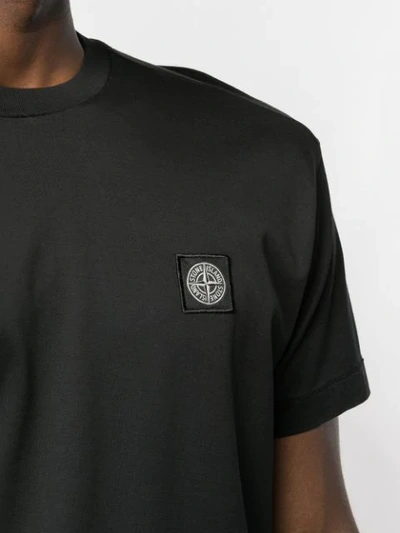 Shop Stone Island Patch Detail T-shirt - Black