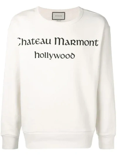 Shop Gucci Chateau Marmont Sweatshirt In Neutrals
