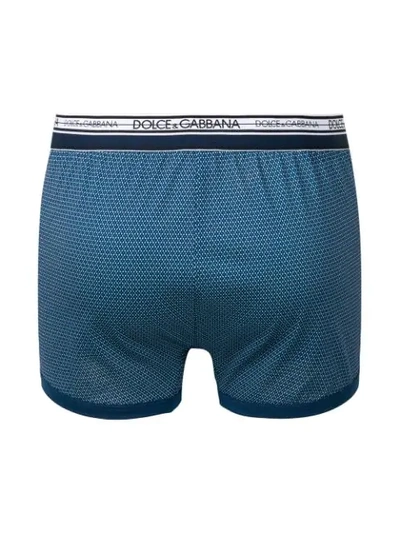 Shop Dolce & Gabbana Micro Pattern Boxers In Blue