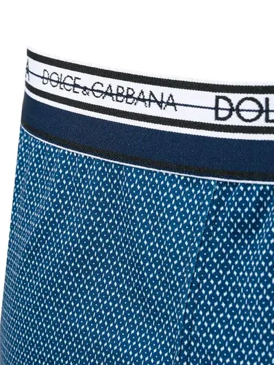 Shop Dolce & Gabbana Micro Pattern Boxers In Blue