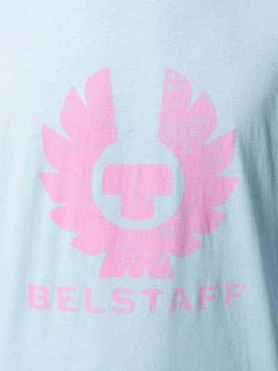 Shop Belstaff Printed Logo T-shirt In Blue