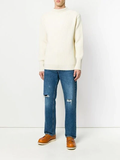 Shop Andersen-andersen Crew Neck Sweater In White