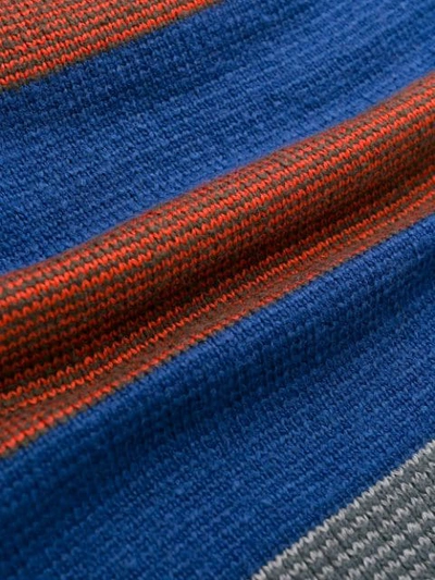 Shop Missoni Logo Striped Sweater In Blue