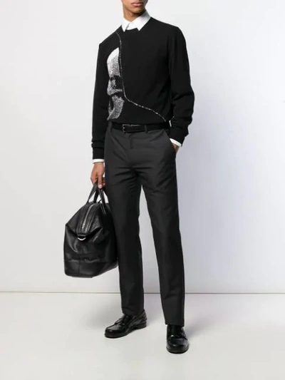 Shop Alexander Mcqueen Straight Leg Trousers In Black