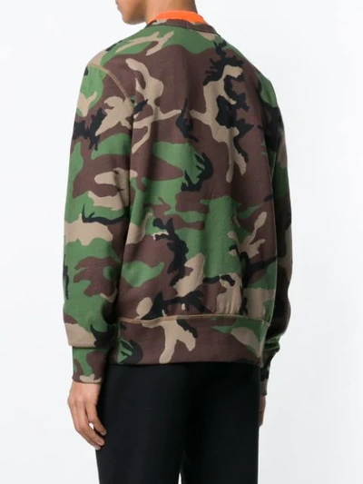 Shop Polo Ralph Lauren Camouflage Print Sweatshirt In Brown