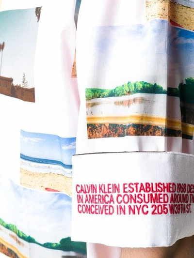 Shop Calvin Klein 205w39nyc Postcard Printed Shirt In 164 White Vivid Warm