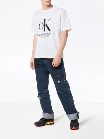 Shop Calvin Klein Jeans Est.1978 Calvin Klein Jeans Est. 1978 Ok Modernist Logo T-shirt - White
