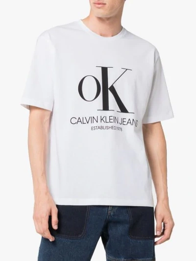 Shop Calvin Klein Jeans Est.1978 Calvin Klein Jeans Est. 1978 Ok Modernist Logo T-shirt - White