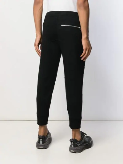 Shop Neil Barrett Cropped Tapered Track Trousers In Black