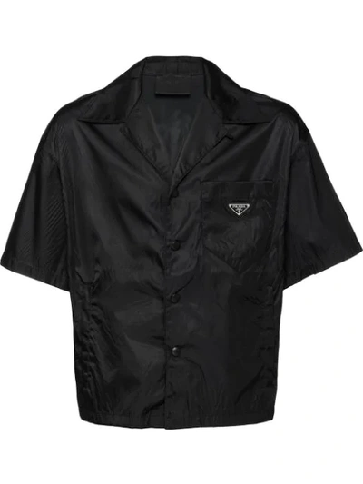 Shop Prada Logo Short-sleeve Shirt In Black