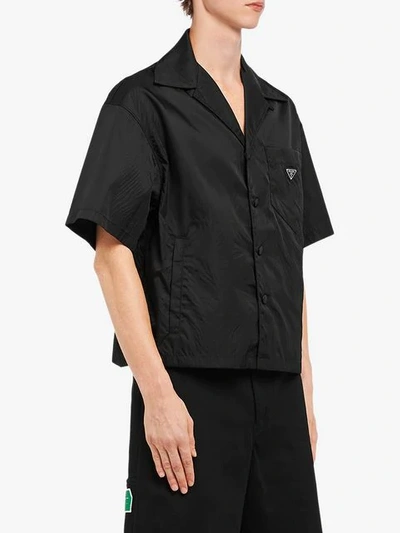 Shop Prada Logo Short-sleeve Shirt In Black
