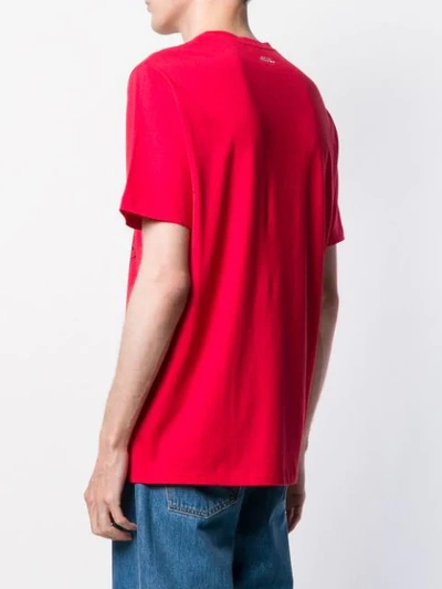 Shop Versace Logo Print T-shirt In V7034 Red Printing