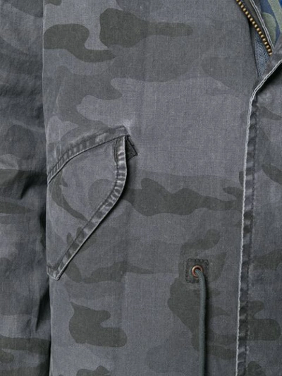 Shop Mr & Mrs Italy Camouflage Print Coat - Grey