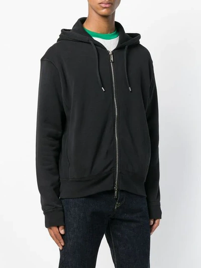 Shop Dsquared2 Zipped Up Hoodie In Black