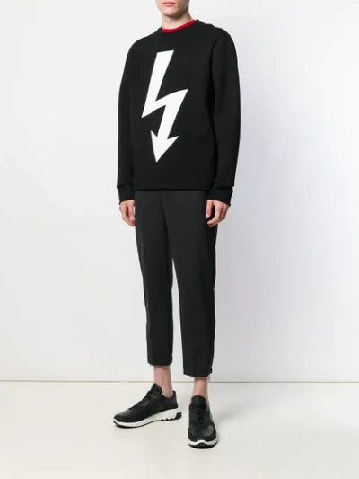 Shop Neil Barrett Cropped Trousers In Black