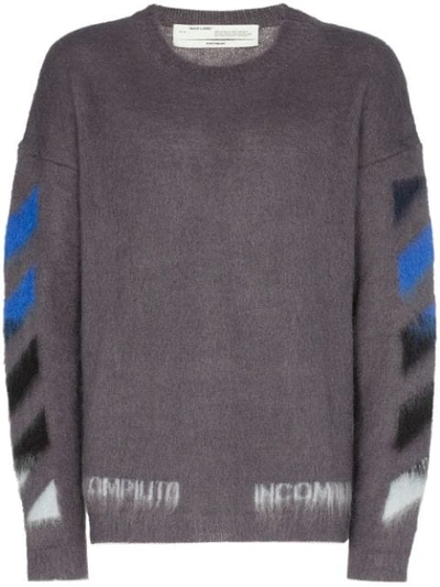 Shop Off-white Logo Print Sweater In Grey