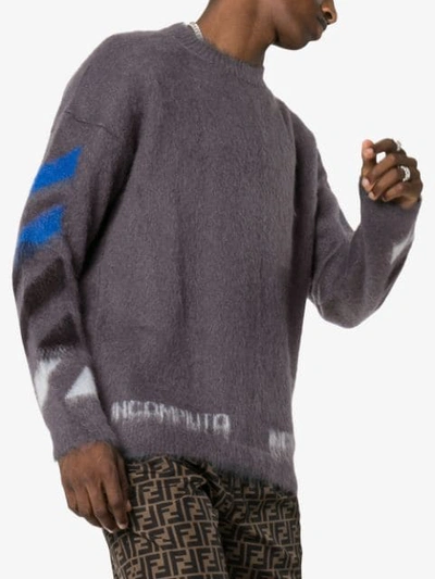 Shop Off-white Logo Print Sweater In Grey