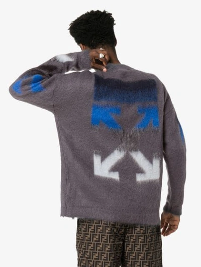 Shop Off-white Logo Print Sweater In Grey