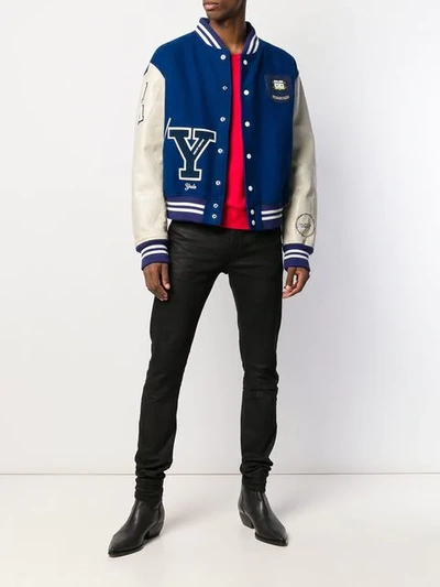 Shop Calvin Klein 205w39nyc Varsity Bomber Jacket In Blue