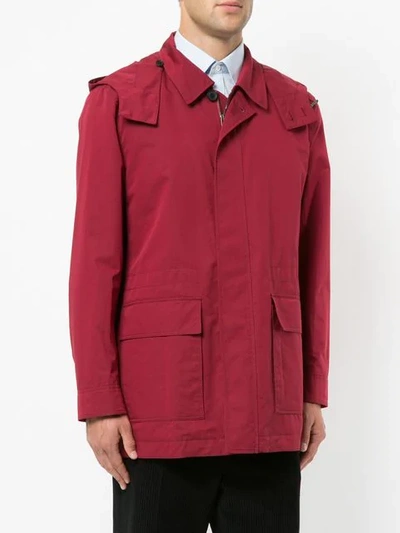 Shop Gieves & Hawkes Zip Up Coat In Red