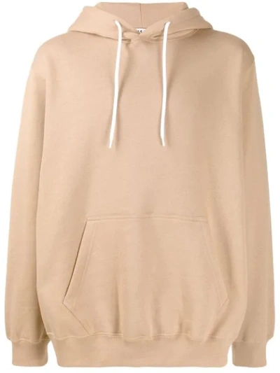 Shop Msgm Logo Print Hoodie In Neutrals