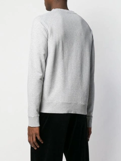Shop Balmain Contrast Logo Sweatshirt In Grey