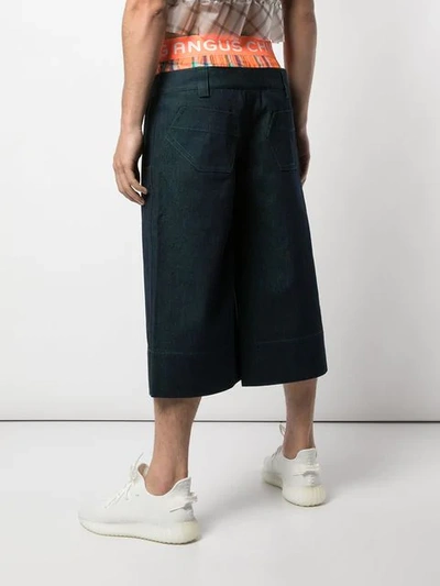 ANGUS CHIANG CROPPED JEANS WITH BOXER TRIM - 蓝色