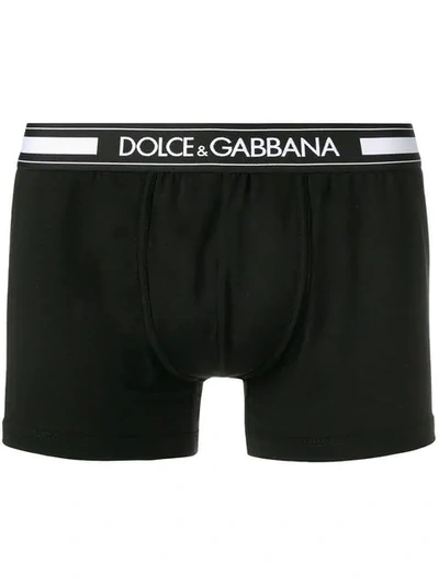 Shop Dolce & Gabbana Logo Waistband Boxers In Black