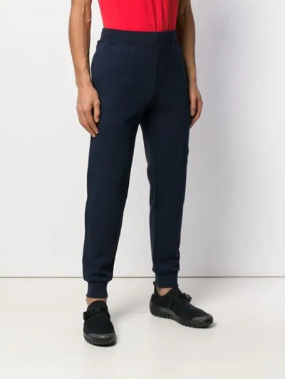 Shop C.p. Company Logo Patch Joggers In Blue