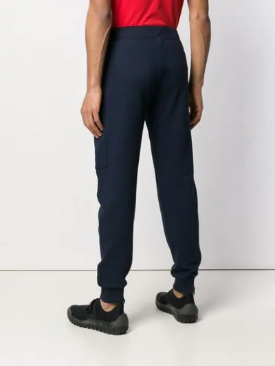 Shop C.p. Company Logo Patch Joggers In Blue