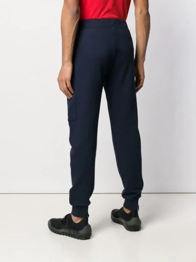 C.p. Company Logo Patch Joggers In Blue