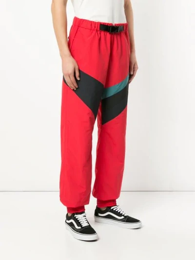 Shop Facetasm Contrast Stripe Track Pants In Red