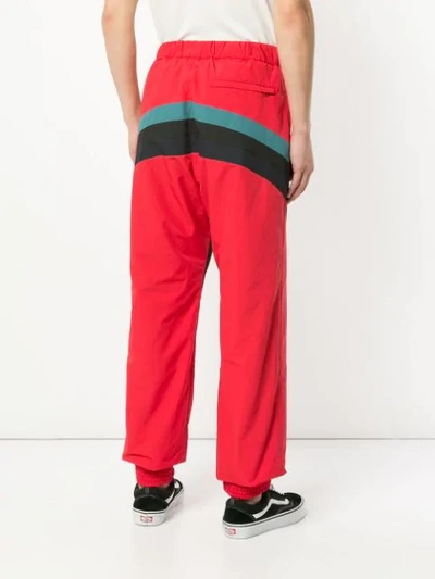 Shop Facetasm Contrast Stripe Track Pants In Red