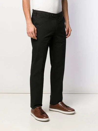 Shop Canali Slim-fit Chinos In Black