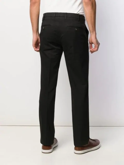 Shop Canali Slim-fit Chinos In Black