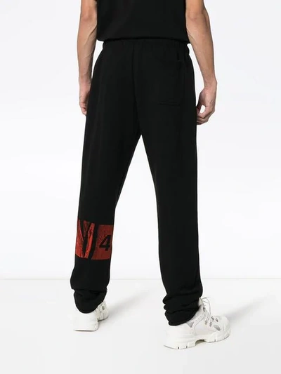 Shop 424 Logo Print Track Pants In Black