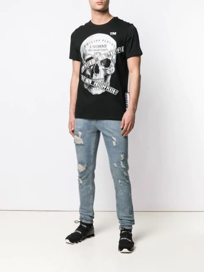Shop Philipp Plein Platinum Cut Round Neck T-shirt In Black