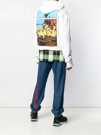 OFF-WHITE GRAFFITI PRINT HOODIE - 白色